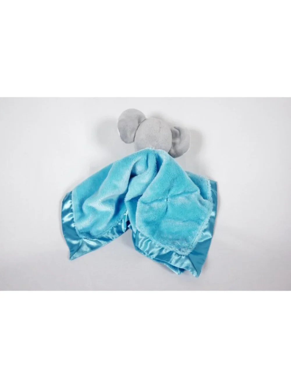 Carter's Elephant Lovey Blue Baby Security Blanket Plush Satin 2014